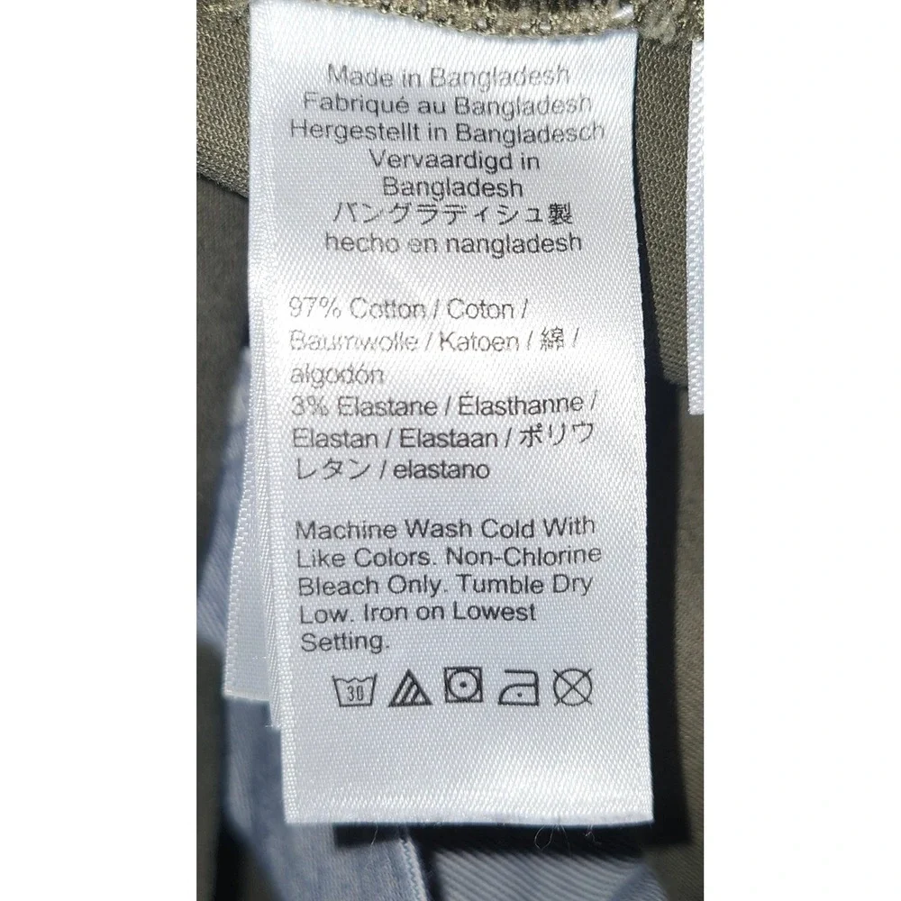 J.Crew 484 Slim Fit Stretch Chino Pants Olive Green Mens 34x28 AB613‎